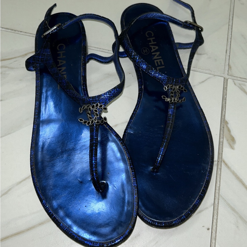 Blue Chanel sandals